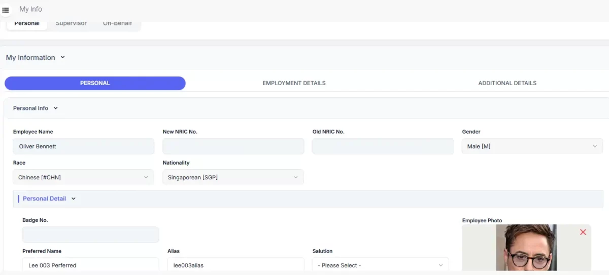 3B1.Employee Self Service-employee data